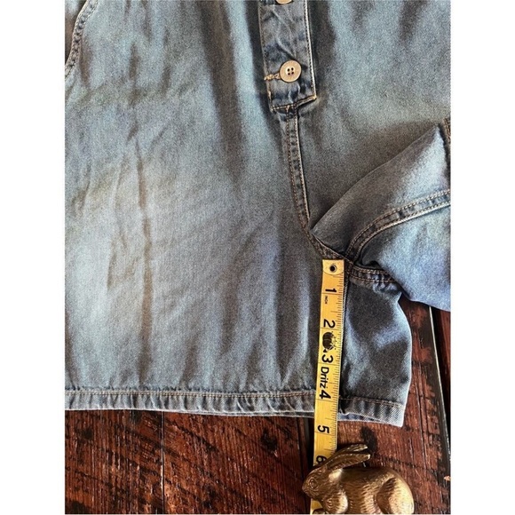 Jessica Simpson denim jean Christen romper shorts jumpsuit size small - Picture 9 of 14